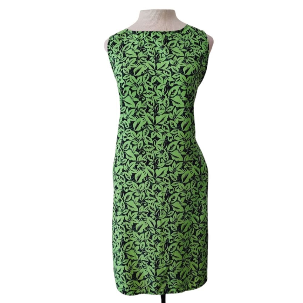 CASLON Leaf Print Sleeveless Summer Vacation Easy Care Dress Size Medium